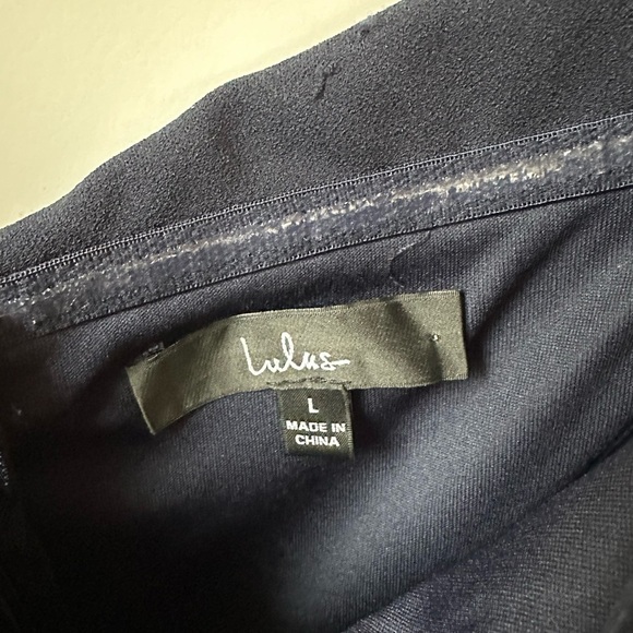 Lulus Song of Love Off the Shoulder Maxi Dress, Navy, L - Picture 7 of 8